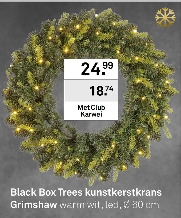 Aanbieding: Black Box Trees kunstkerstkrans Grimshaw