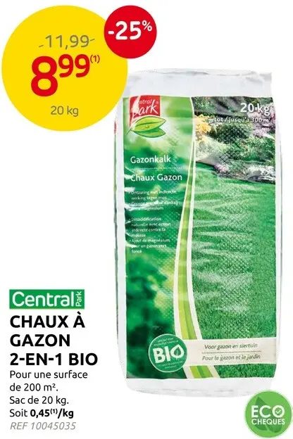 Offre: Chaux à gazon 2-en-1 bio