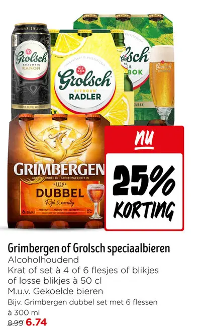 Aanbieding: Grimbergen of Grolsch speciaalbieren