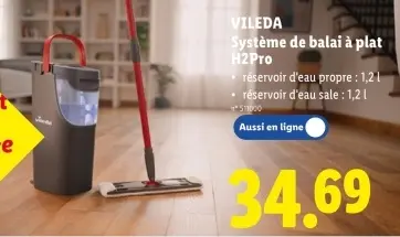 Offre: Système de balai à plat H2Pro