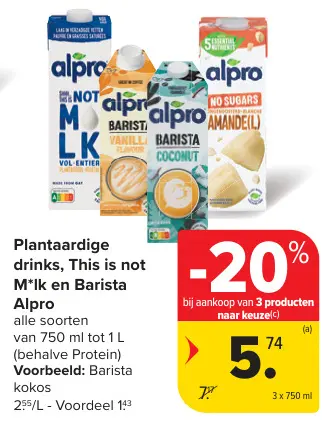 Promotie: Plantaardige drinks, This is not M*lk en Barista Alpro
