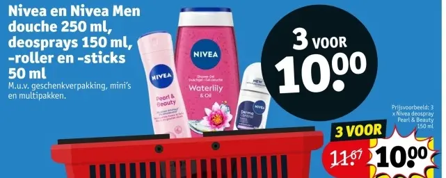 Promotie: Nivea en Nivea Men douche, deosprays, -roller en -sticks