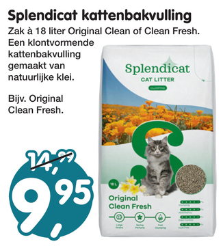 Aanbieding: Splendicat kattenbakvulling Original Clean Fresh 