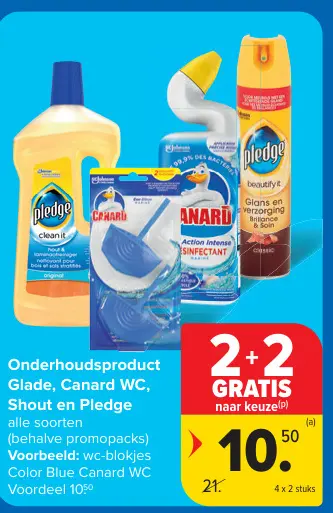 Promotie: Onderhoudsproduct Glade, Canard WC, Shout en  Pledge
