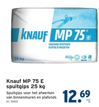 Promotie: Knauf MP 75 E spuitgips