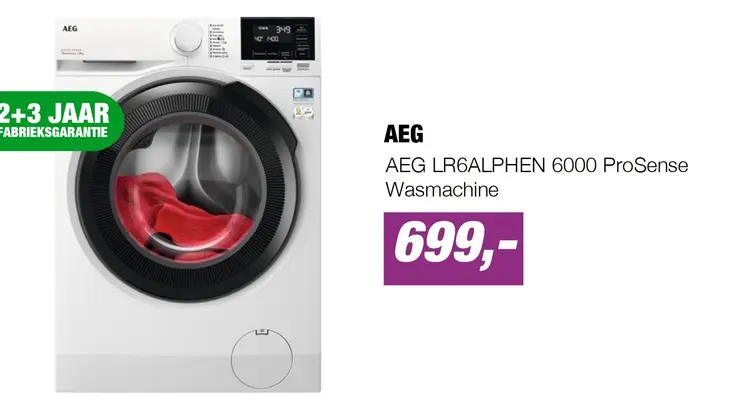 Aanbieding: AEG LR6ALPHEN 6000 ProSense Wasmachine