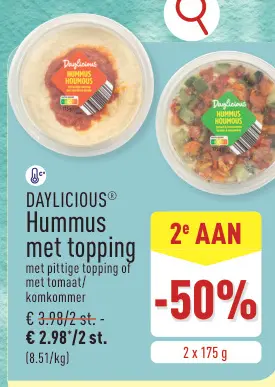 Promotie: Hummus met topping