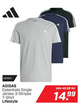 Aanbieding: Essentials Single Jersey 3-Stripes T-shirt