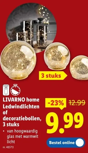 Promotie: Ledwindlichten of decoratiebollen