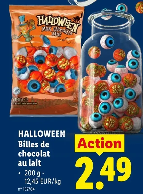 Offre: Halloween Billes de chocolat au lait