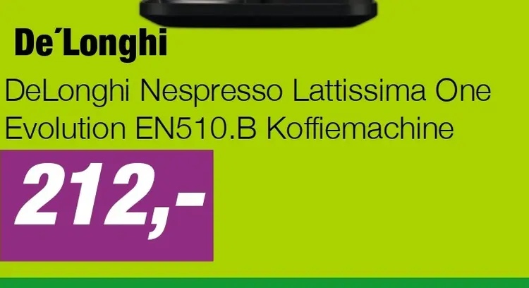 Aanbieding: DeLonghi Nespresso Lattissima One Evolution EN510.B Koffiemachine