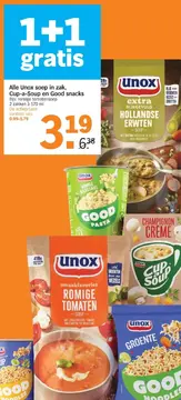 Aanbieding: Alle Unox soep in zak, Cup-a-Soup en Good snacks