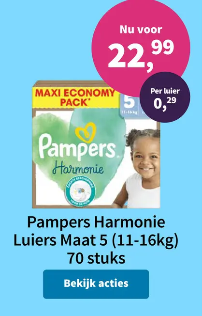 Promotie: Pampers Harmonie Luiers Maat 5