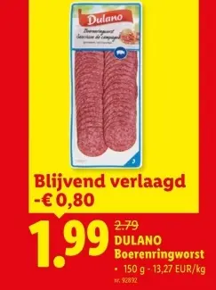 Promotie: Boerenringworst