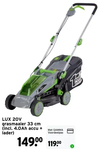 Aanbieding: 20V grasmaaier 33 cm