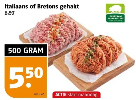 Aanbieding: Italiaans of Bretons gehakt