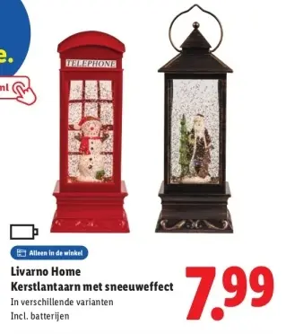 Aanbieding: Kerstlantaarn met sneeuweffect