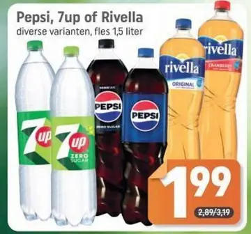 Aanbieding: Pepsi, 7up of Rivella