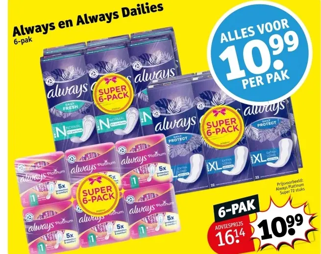 Aanbieding: Always en Always Dailies