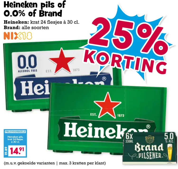 Aanbieding: Heineken pils of 0.0% of Brand