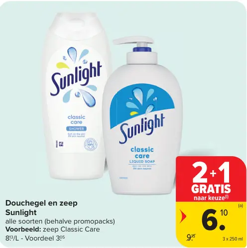 Promotie: Douchegel en zeep