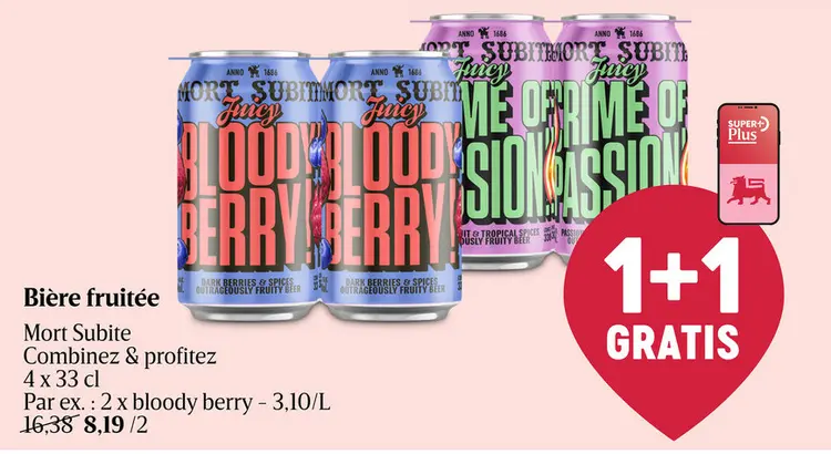 Offre: Bière fruitée Mort Subite