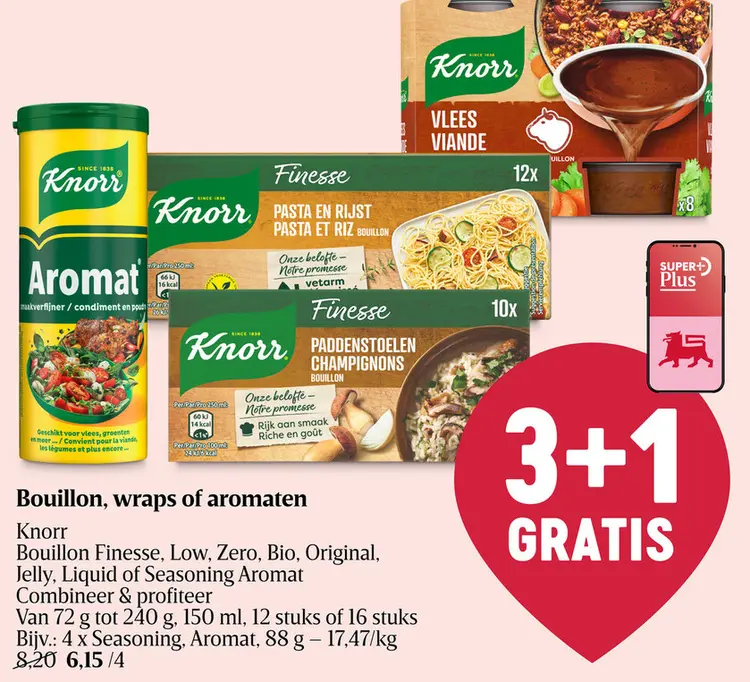 Promotie: Bouillon, wraps of aromaten