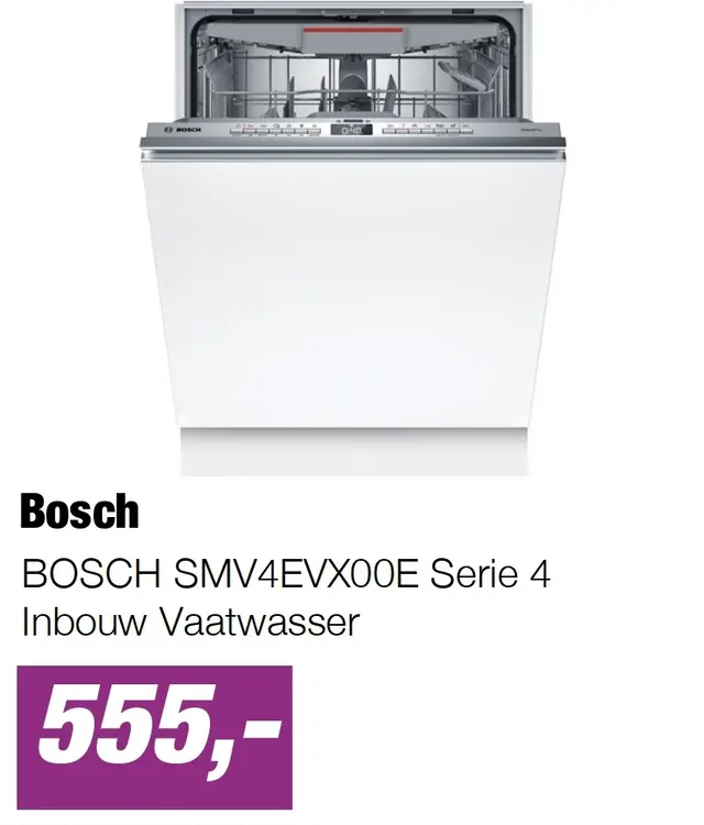 Aanbieding: BOSCH SMV4EVX00E Serie 4 Inbouw Vaatwasser