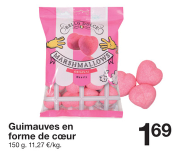 Offre: Guimauves en forme de cœur