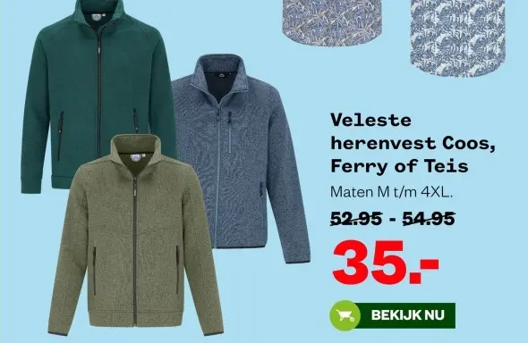 Aanbieding: Veleste herenvest Coos, Ferry of Teis