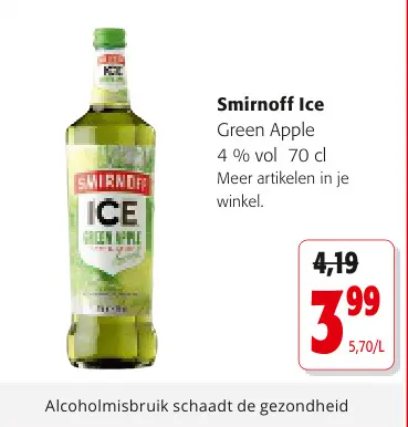 Promotie: Smirnoff Ice Green Apple