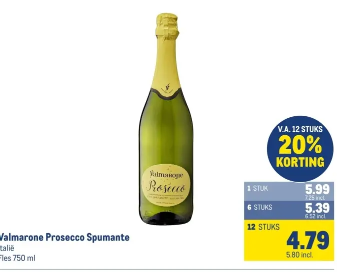 Aanbieding: Valmarone Prosecco Spumante