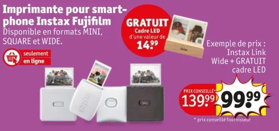 Offre: Imprimante pour smartphone Instax Fujifilm