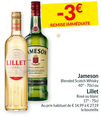 Offre: Jameson ou Lillet