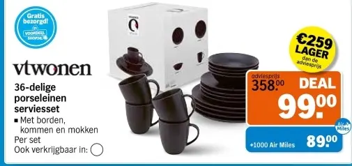 Aanbieding: 36-delige porseleinen serviesset