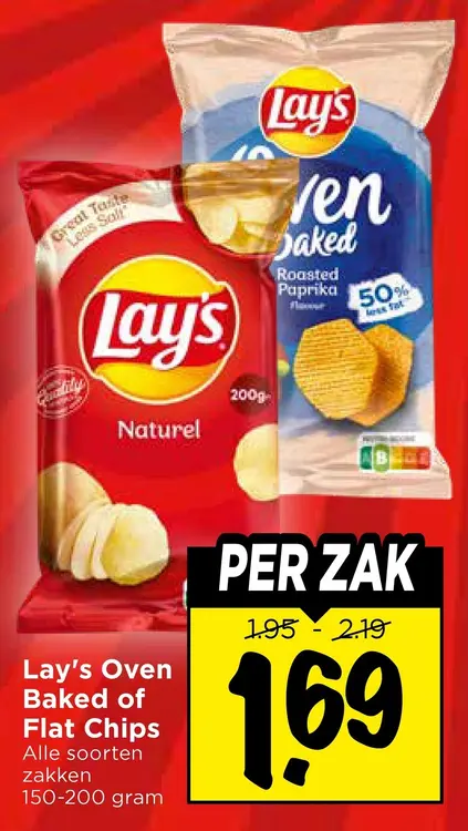 Aanbieding: Lay's Oven Baked of Flat Chips