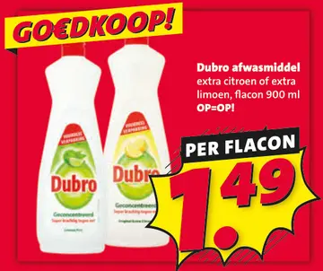 Aanbieding: Afwasmiddel extra citroen of extra limoen