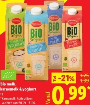 Aanbieding: Bio melk, karnemelk & yoghurt