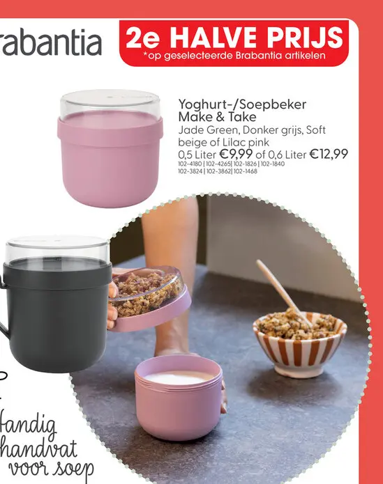 Aanbieding: Make en take soepbeker soft beige
