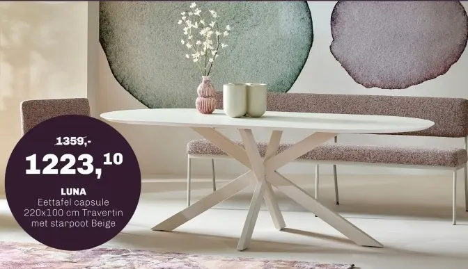 Aanbieding: LUNA Eettafel capsule