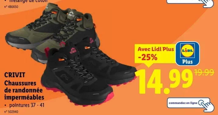 Offre: Chaussures de randonnée imperméables