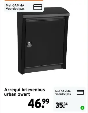 Aanbieding: Arregui brievenbus urban zwart