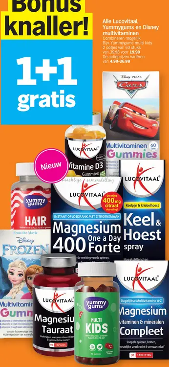 Aanbieding: Lucovitaal, Yummygums en Disney multivitamine