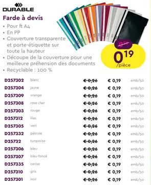 Offre: Farde à devis