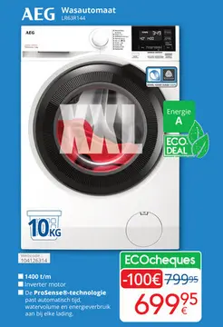 Aanbieding: AEG Wasautomaat LR63R144