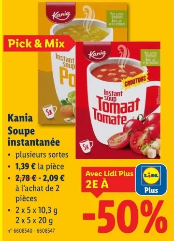 Offre: Soupe instantanée