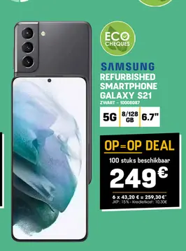 Aanbieding: SAMSUNG REFURBISHED SMARTPHONE GALAXY S21