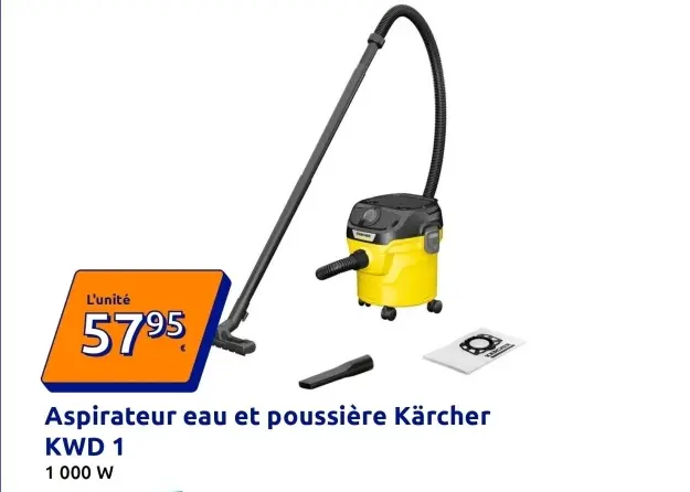 Offre: Aspirateur eau et poussière Kärcher KWD 1