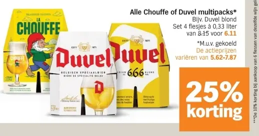 Aanbieding: Chouffe of Duvel multipacks