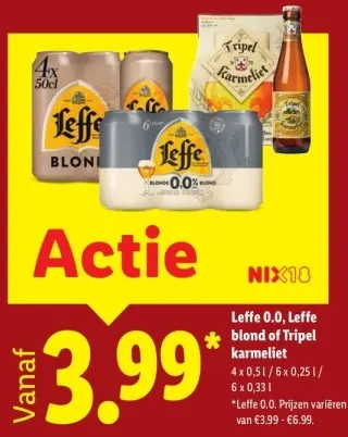 Aanbieding: Leffe 0.0, Leffe blond of Tripel karmeliet